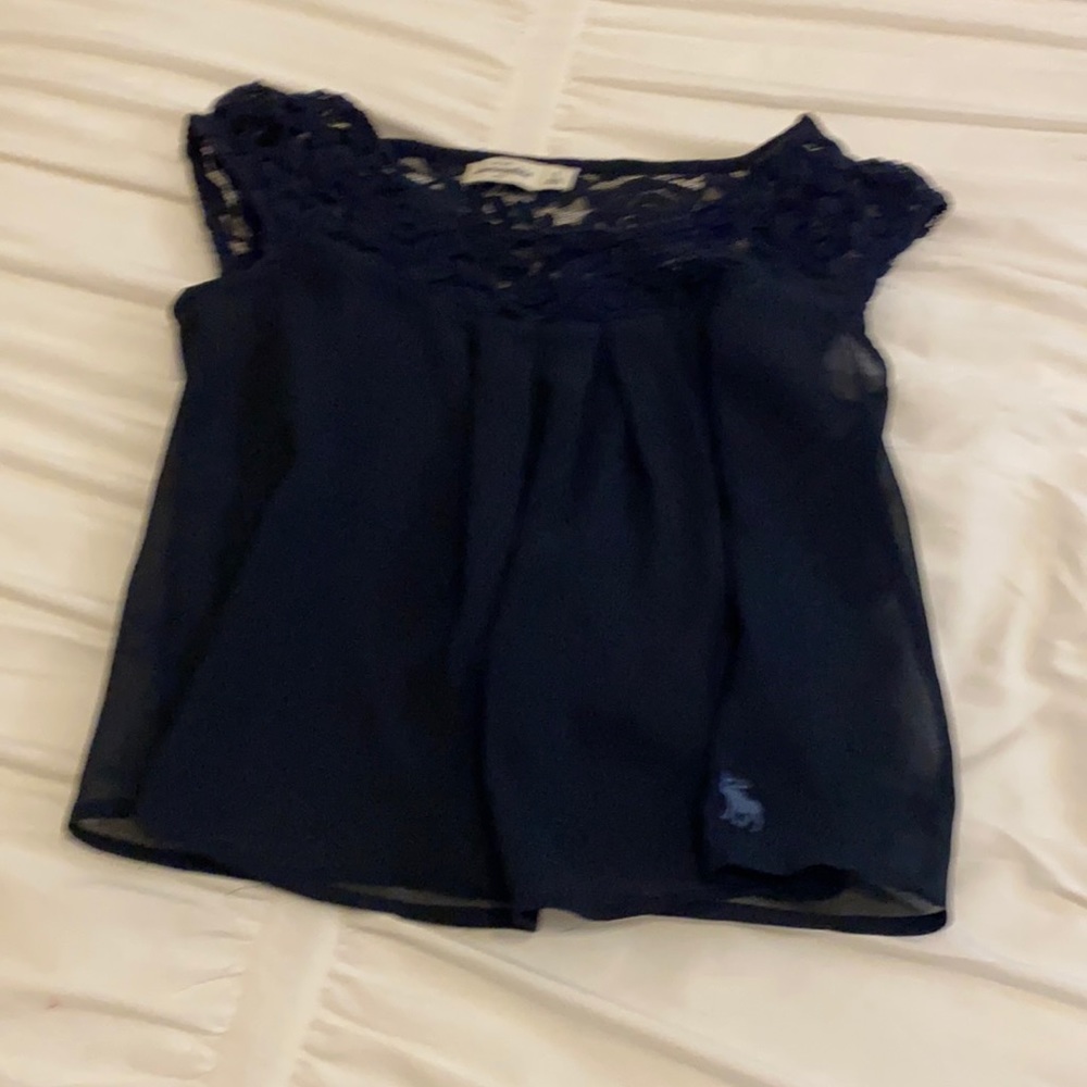 abercrombie girls navy top